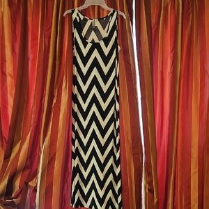Chevron Black and White Maxi Dress